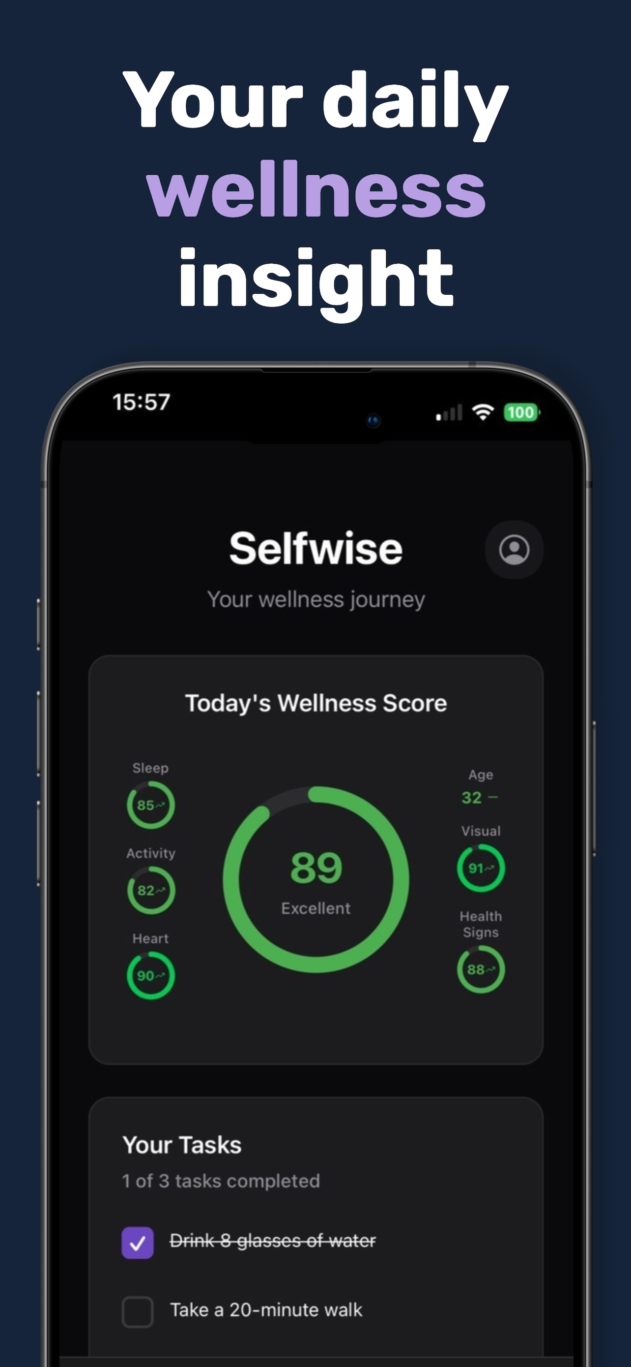 Daily wellness dashboard